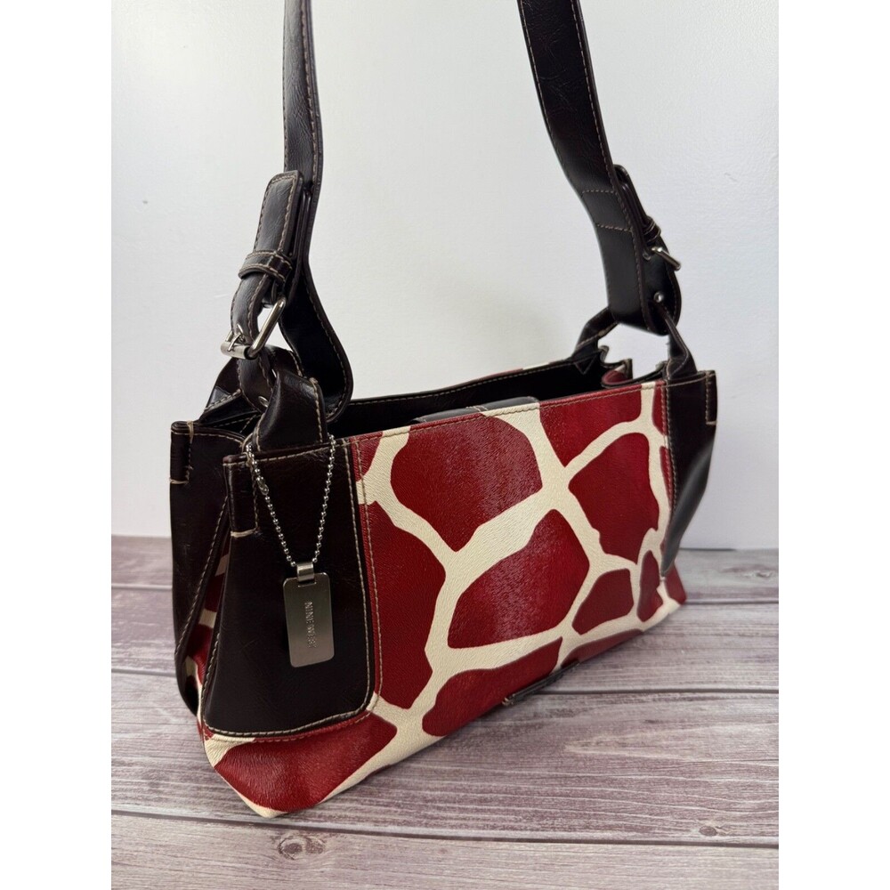 Nine & Co. Red and Brown Giraffe Print Shoulder Bag - Picture 9 of 16